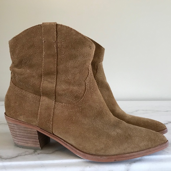 DOLCE VITA SUEDE COWGIRL ANKLE BOOTS - Picture 1 of 13